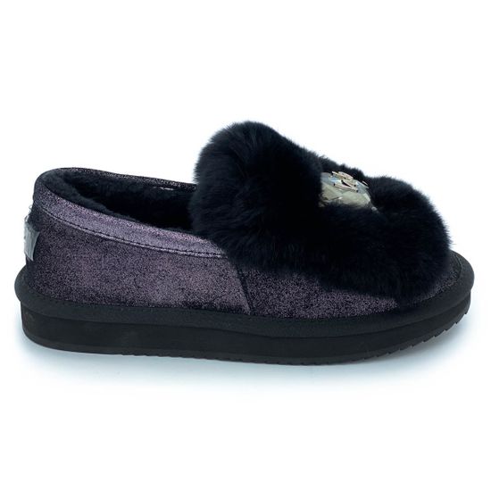 Полуботинки Lab Milano серебряные МЕХ комбинация кожи и текстиля - фото 1, 