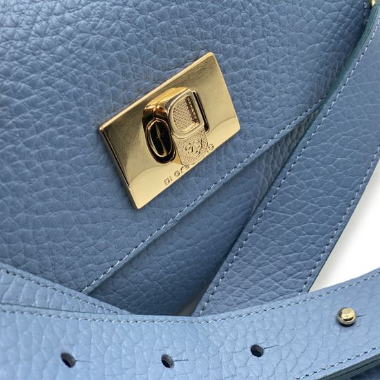 Сумка Di Gregorio голубая кожаная - фото 4, 