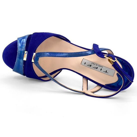 Босоножки Tiffi синие замшевые с кожаными вставками - фото 5, 558/A TI