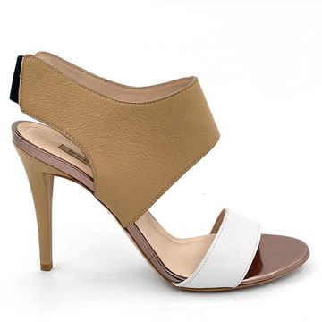 Босоножки Renzi кожаные бело-бежевые - фото 1, 501500 RZ