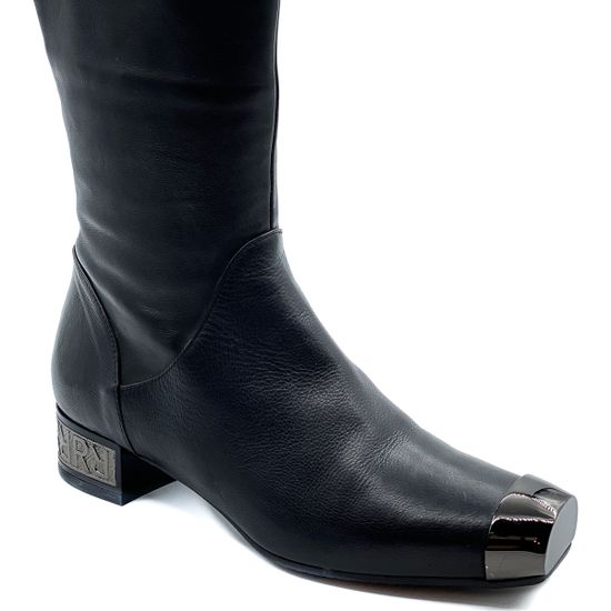 Ботфорты Renzi черные кожаные байка - фото 5, 