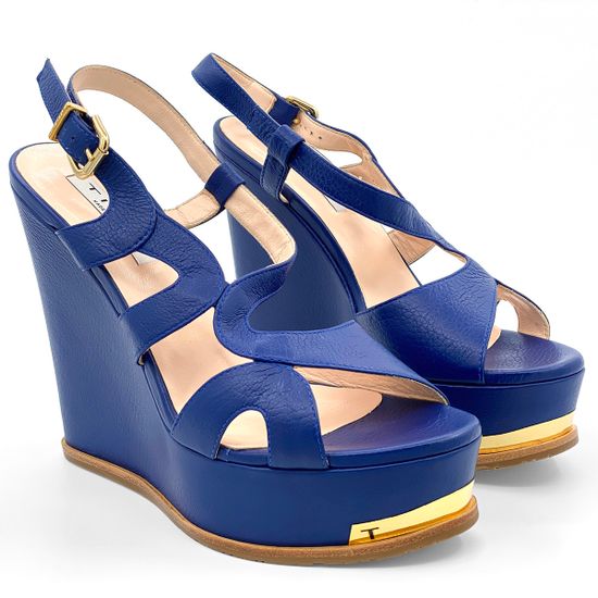 Босоножки Tiffi синие кожаные - фото 7, 453/Z90G TI BLU