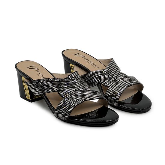 Мюли Francesco V черные лакированные стразами - фото 7, T207 FV