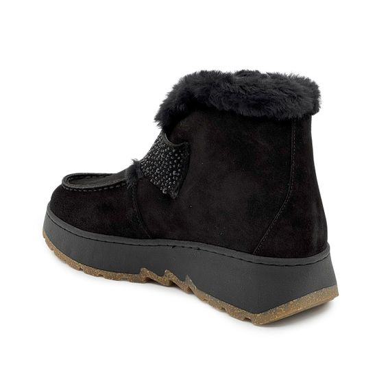 Ботинки Lab Milano черные замшевые со стразами на меху - фото 3, 07913086 LAB NERO