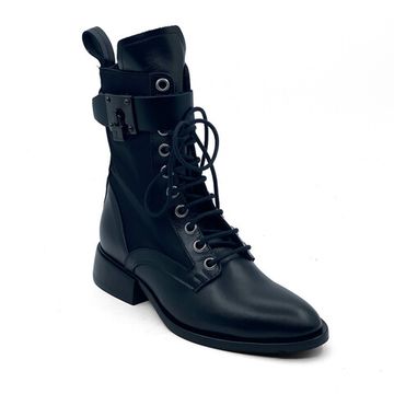 Ботинки Mimmu черные кожаные демисезонные - фото 2, F558K2 MIM NERO