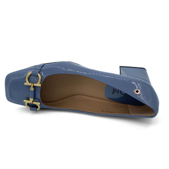 Туфли Tuffoni с перемычкой серо-синие кожаные лакированные - фото 5, 1723014PL TUF BLU