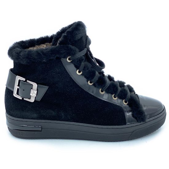 Ботинки Giada Gabrielli черные замшевые МЕХ - фото 1, 818 GABR