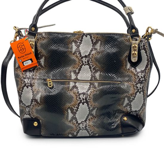 Сумка Marino Orlandi серая кожаная питон - фото 3, 
