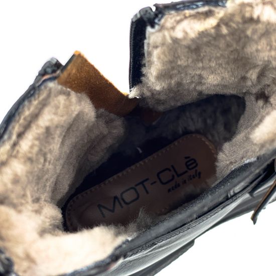 Ботинки Mot Cle черные кожаные МЕХ - фото 7, 