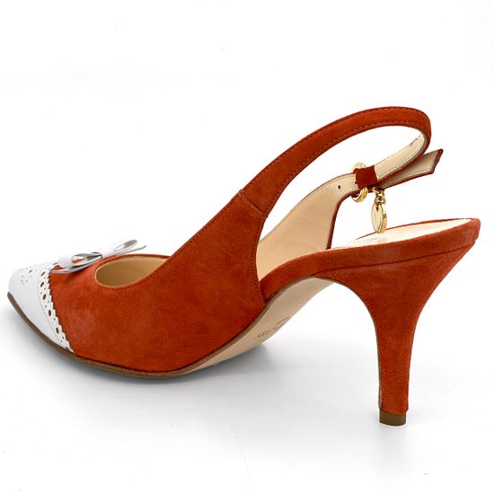 Босоножки Rosso&amp;Nero замша/лак рыже-белые - фото 3, 