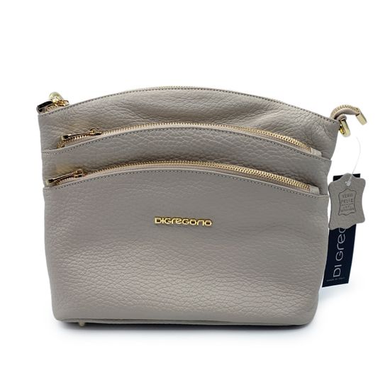 Сумка Di Gregorio бежевая кожаная - фото 1, 