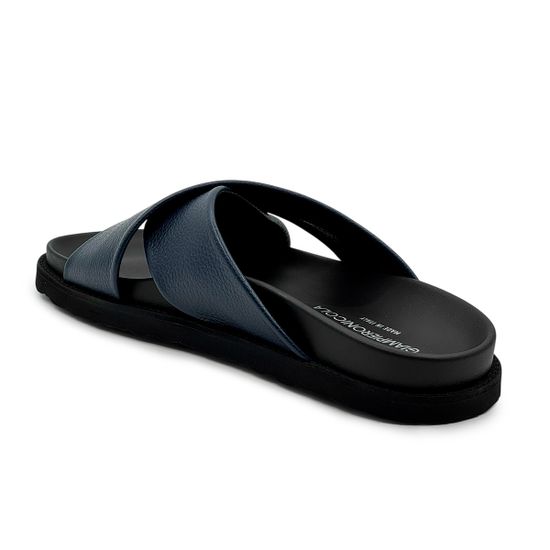 Шлепанцы Giampieronicola синие кожаные - фото 3, A5259A GPN BLU