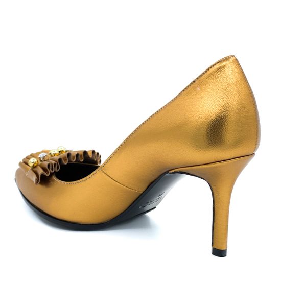 Туфли Rosso Nero золотые кожаные - фото 3, 3491 RN ORO