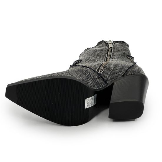 Ботинки казаки FRU.IT серые джинсовые с цепью демисезонные - фото 4, 8575 FR