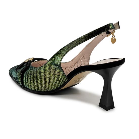 Туфли женские Ilasio Renzoni кожаные черные/зеленые - фото 3, 8041 IR