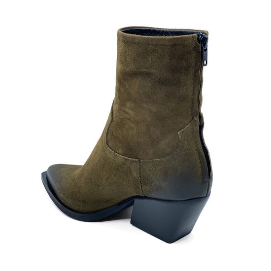 Ботинки Казаки MIMMU замшевые демисезонные зеленые - фото 3, F702K1 MIM MILITARY