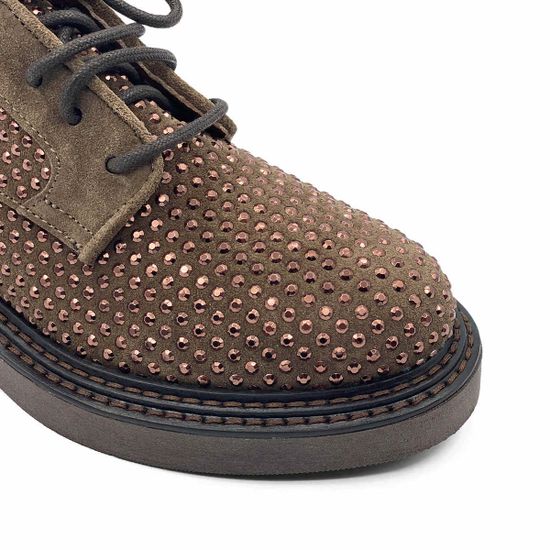 Полуботинки Mimmu коричневые замшевые демисезонные - фото 6, F303M24 MIM SESAMO