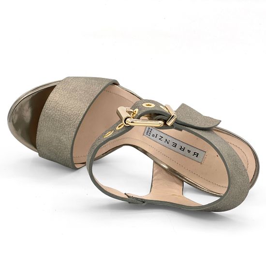 Босоножки Renzi кожаные серебряные на платформе - фото 5, 524200 RZ