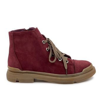 Ботинки CV COVER бордовые замшевые на байке - фото 1, 78231-1 COV