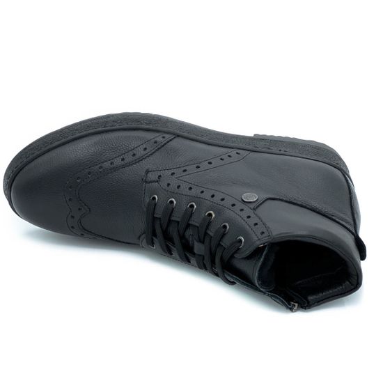 Ботинки Lab Milano черные кожаные МЕХ - фото 5, 