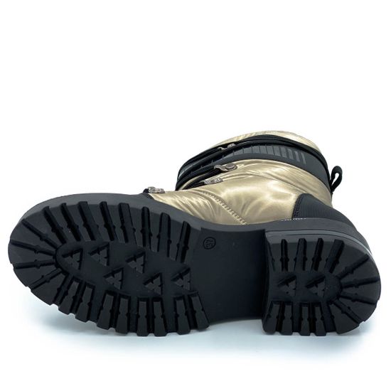 Ботинки Jeannot черно-бронзовые МЕХ текстиль - фото 4, 