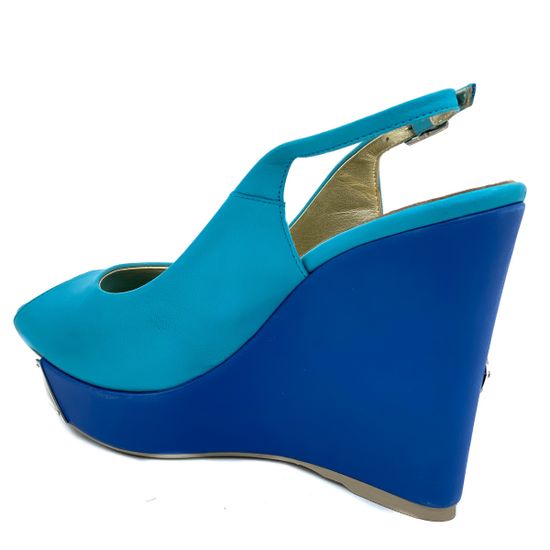 Босоножки Mara голубые кожаные - фото 3, 