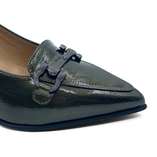 Туфли MOTCLE наплак зеленый(сталь) с пряжкой - фото 6, MOT2416 MOT FANGO