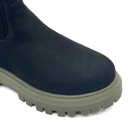 Ботинки Nila Nila черные кожаные на меху на зеленой подошве - фото 6, ZN26285M NIL NERO VERDE