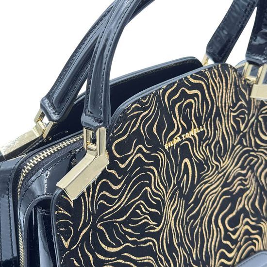 Сумка Gilda Tonelli черная/золотистая замша/лак - фото 4, 1057 TON ORO