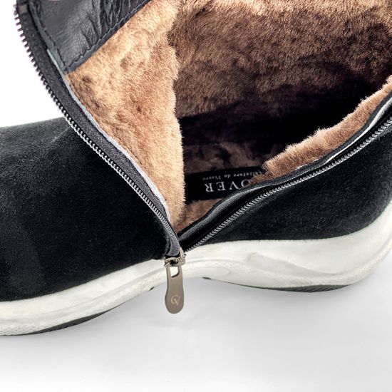 Ботинки Cover черные замшевые МЕХ на спортивном ходу - фото 8, 