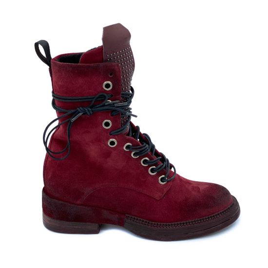 Ботинки Mimmu бордовые замшевые Байка - фото 1, 