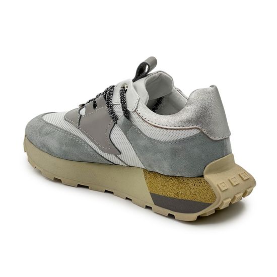 Кроссовки женские NILA NILA кожа/замша белая/серая - фото 3, NO6744 NIL GRIGIO