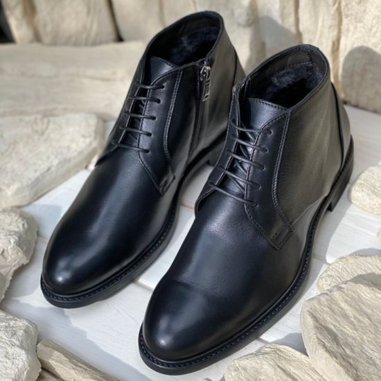 Ботинки Giampieronicola черные кожаные МЕХ - фото 9, 