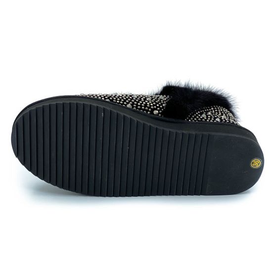 Полуботинки Lab Milano черные замшевые МЕХ - фото 4, 