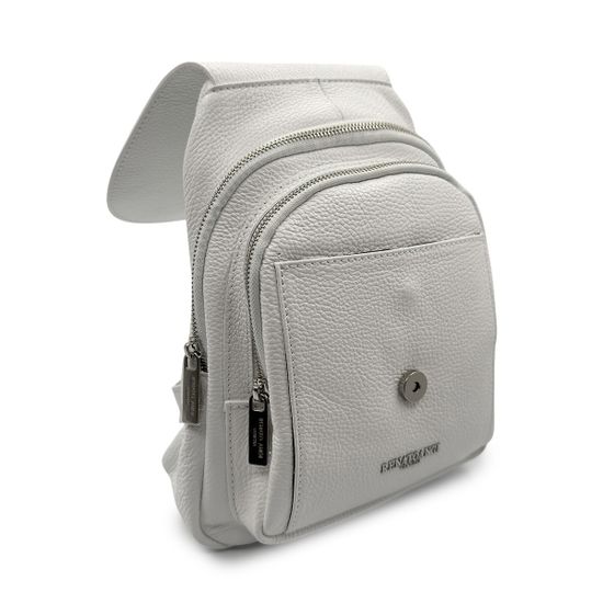 Сумка-рюкзак Renato Angi белая кожаная - фото 5,