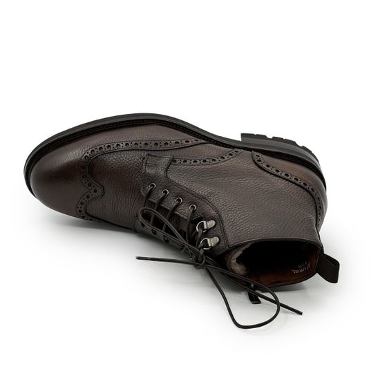 Ботинки высокие Mario Bruni коричневые кожаные на меху - фото 5, 14561 MB MORO