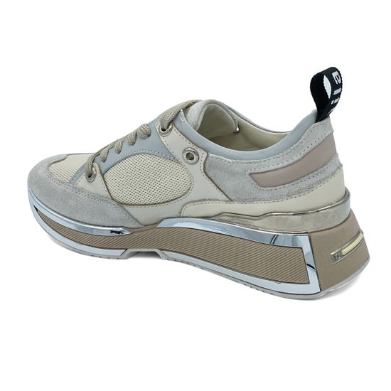 Кроссовки NILA NILA  демисезонные бело-серые кожаные/замшевые - фото 3, NO5816 NIL BIANCO