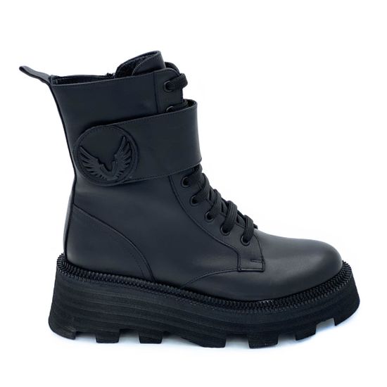 Ботинки Tuffoni черные кожаные Байка - фото 1, 