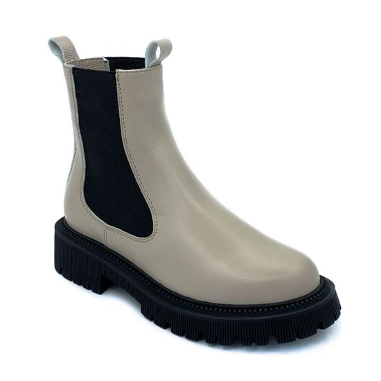 Ботинки Cover бежевые кожаные МЕХ - фото 2, 365623-2 COV