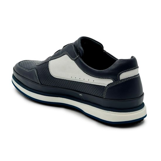 Кроссовки Giampieronicola синие/белые кожаные перфорированные - фото 3, F338167 GPN BLU BIANCO