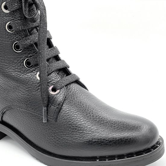 Ботинки Cover черные кожаные МЕХ - фото 5, 