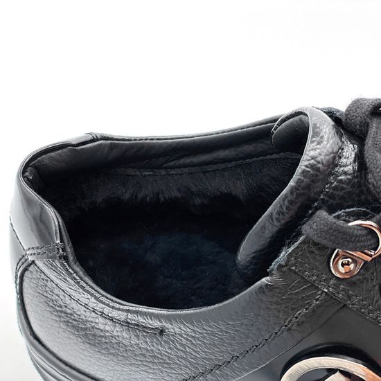 Кеды Giampieronicola черные кожаные МЕХ - фото 7, 16669A GPN