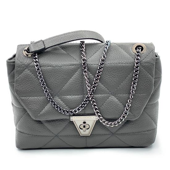 Клатч Di Gregorio серый кожаный - фото 1, 