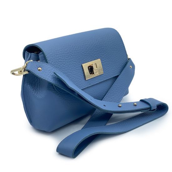 Сумка Di Gregorio голубая кожаная - фото 2, 