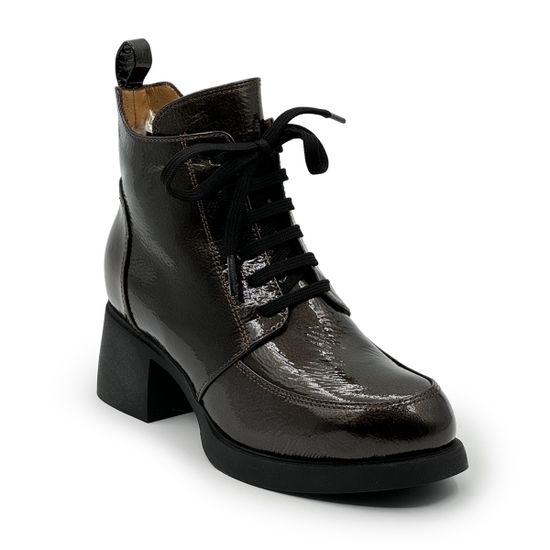 Ботинки Donna Soft коричневые лакированные на меху - фото 2, DS2207M DS PEPPER