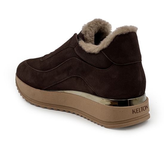 Полуботинки KELTON коричневые замшевые на меху - фото 3, AI0123M KEL TDM