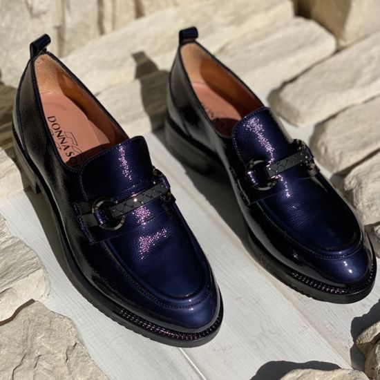 Лоферы Donna Soft синие лаковые демисезонные - фото 8, 