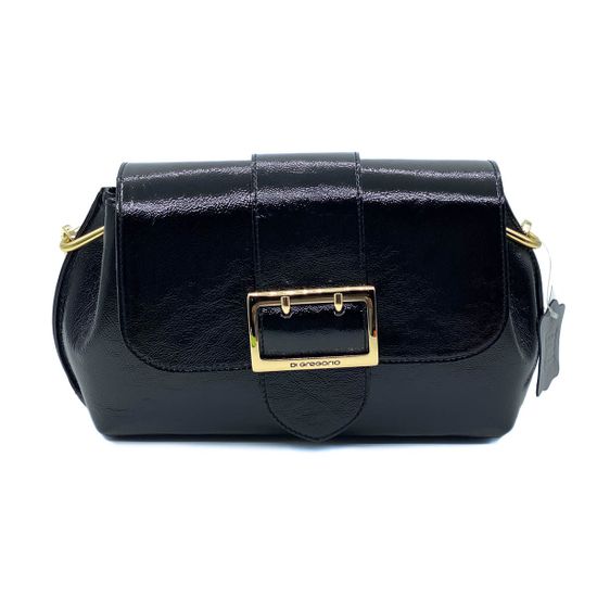 Сумка Di Gregorio черная из лакированной кожи - фото 1, 8745 DG NAPLAK