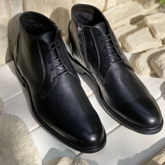 Ботинки Giampieronicola черные кожаные МЕХ - фото 16, 