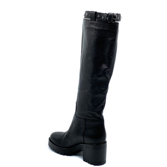 Сапоги Mimmu черные кожаные Байка - фото 3, F509K1 MIM NERO